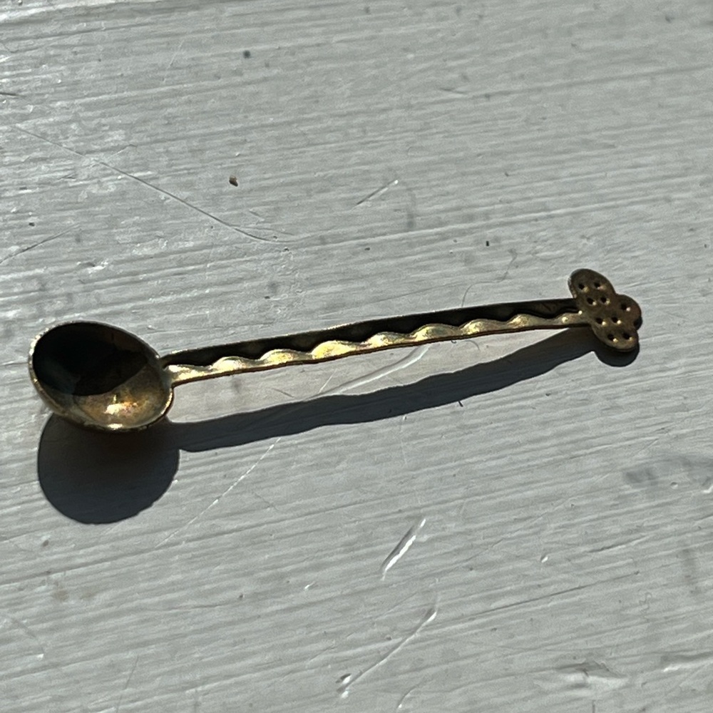 Miniature Antique Brass Spoon - Picture 3 of 5